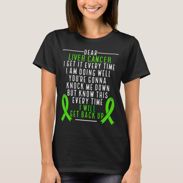 Camiseta Cancer hepático Eu terei consciência do Câncer de  (Frente)