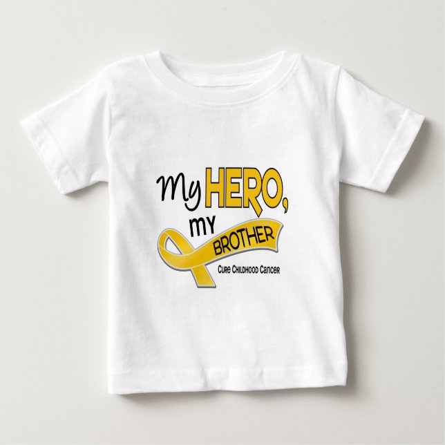 Camiseta Cancer infantil MEU HERÓI MEU IRMÃO 42 (Frente)