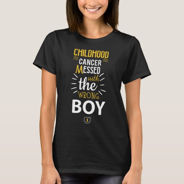 Camiseta Cancer infantil mexido com a consciência do garoto (Frente)