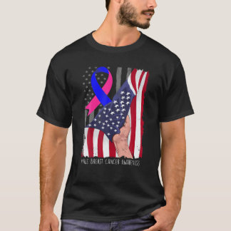 Camiseta Cancer Masculino Vintage Bandeira Americana Rosa