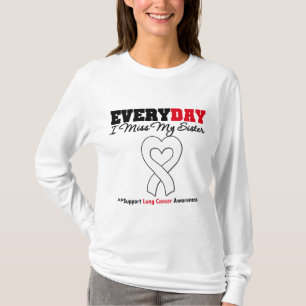 Camiseta Câncer pulmonar cada dia mim senhorita Meu Irmã