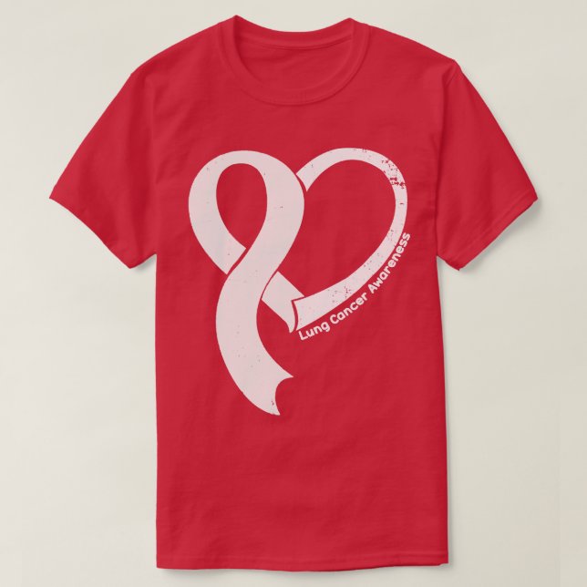 Camiseta Cancer pulmonar consciência esperança amor friso d (Frente do Design)