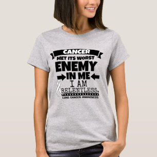 Camiseta Cancer pulmonar encontrou seu pior inimigo em mim