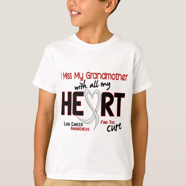 Camiseta Câncer pulmonar mim senhorita Meu Avó (Frente)