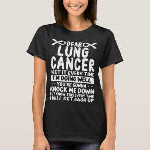 Camiseta Cancer Pulmonar Sensibilização Cancer Branco