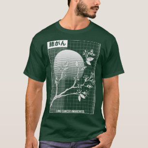 Camiseta Cancer pulmonar Sensibilização Sakura Cherry Bloss