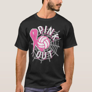 Camiseta Cancer Rosa de Voleibol Fita Rosa de Fita Rosa