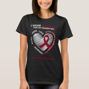 Camiseta Cancer Sanguíneo Filha da Borgonha Múltipla Mielom