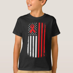 Camiseta Cancer Sanguíneo Sensibilização Americana