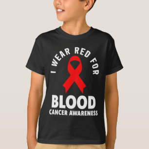 Camiseta Cancer Sanguíneo - Visto Vermelho Para Cancer Sang