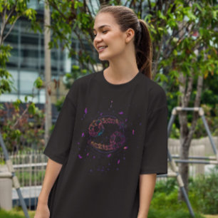 Camiseta Cancer - Símbolo Zodíaco Floral