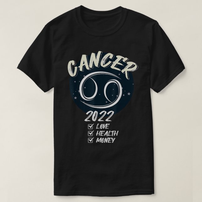 Camiseta Cancer Zodiac 2022 Astrologia Junho Julho Aniversá (Frente do Design)