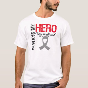 Camiseta Cancro cerebral sempre meu herói meu namorada