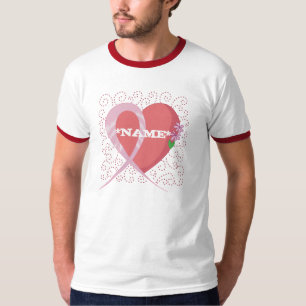 Camiseta Cancro da mama B customizável do coração… -