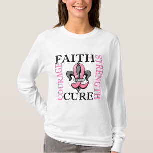 Camiseta Cancro da mama da flor de lis 3