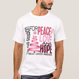 Camiseta Cancro da mama do feriado do Natal da esperança d