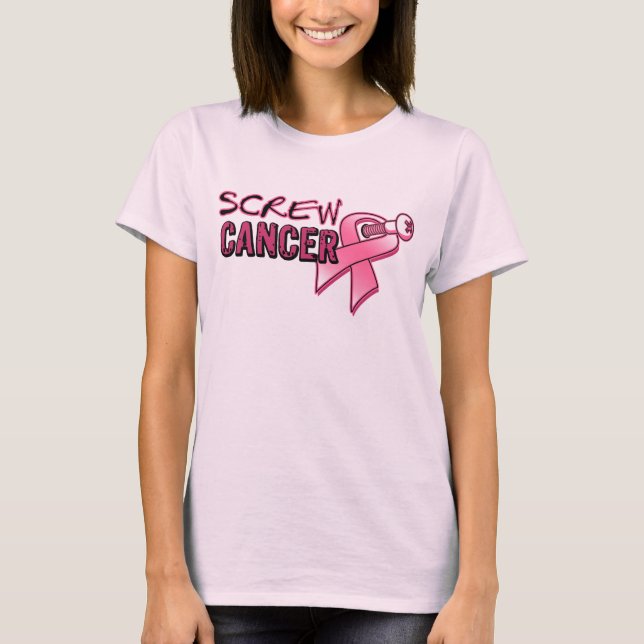 Camiseta Cancro da mama do parafuso (Frente)