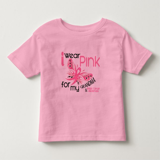 Camiseta Cancro da mama EU VISTO o ROSA PARA MINHA AVÓ 45 (Frente)