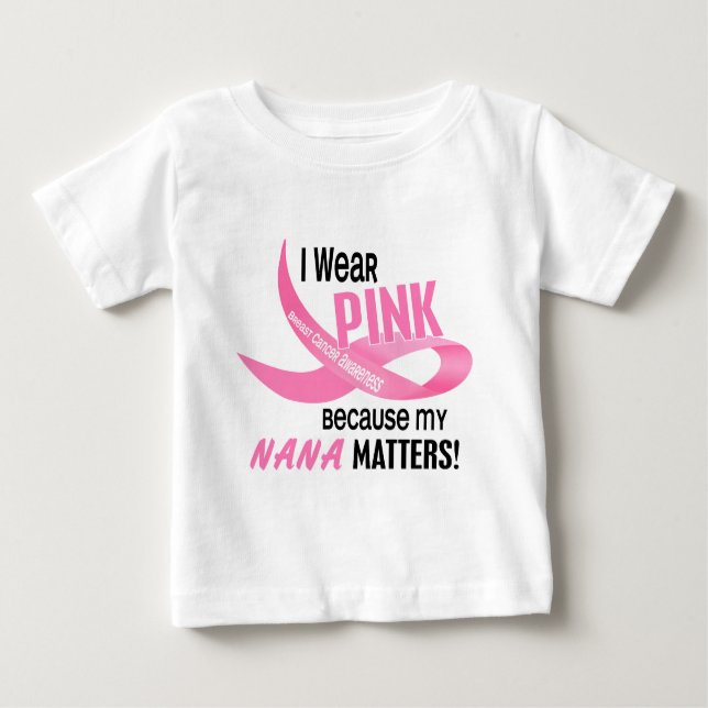 Camiseta Cancro da mama EU VISTO o ROSA PARA MINHA NANA (Frente)