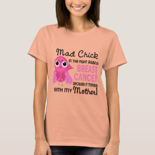Camiseta Cancro da mama louco da mãe do pintinho 2