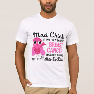 Camiseta Cancro da mama louco da sogra do pintinho 2