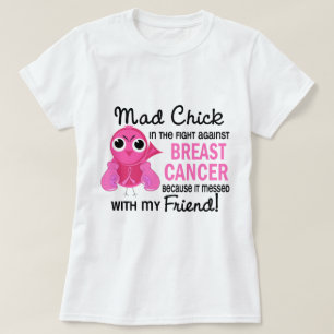 Camiseta Cancro da mama louco do amigo do pintinho 2