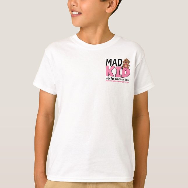 Camiseta Cancro da mama louco do miúdo (Frente)