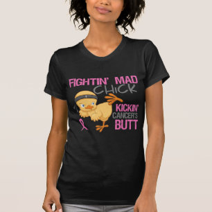 Camiseta Cancro da mama louco do pintinho de Fightin