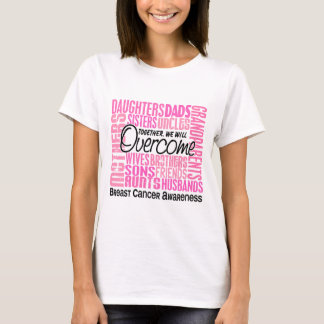 Camiseta Cancro da mama quadrado da família