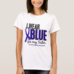 Camiseta Cancro do cólon eu visto o azul para minha irmã 