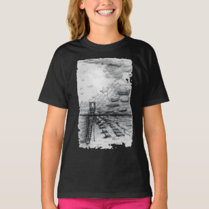 Camiseta Cancun Beach turvo preto e branco