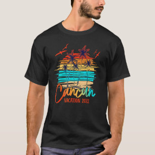 Camiseta Cancun México 2022 Palm Beach Retro Sun Summer Vac