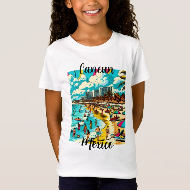 Camiseta Cancún, México com uma Pop Art Vibe (Frente)