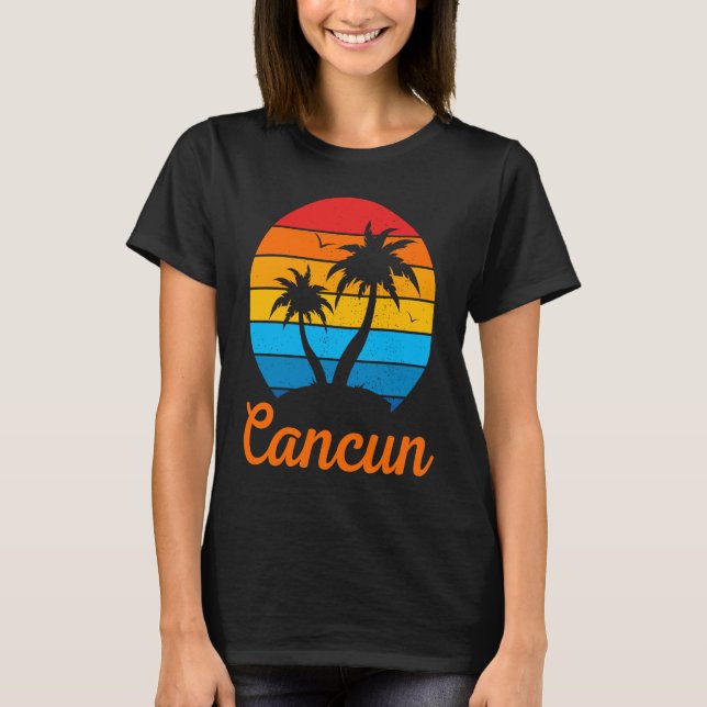 Camiseta Cancun Mexico Family Vacation Beach Tropical (Frente)