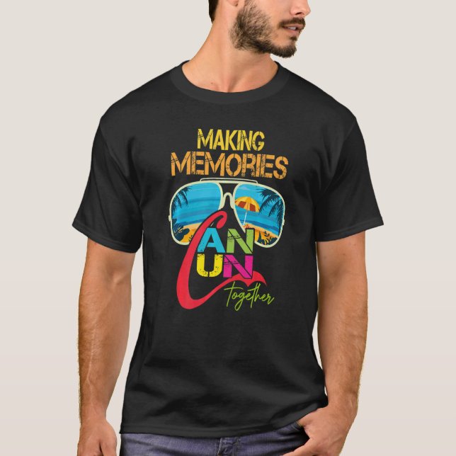 Camiseta Cancún México Memórias do Fazer Juntas Família Vac (Frente)