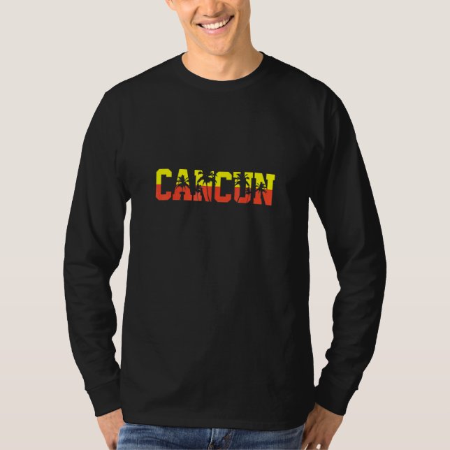 Camiseta Cancun México Palm Tree Sunset 1 (Frente)