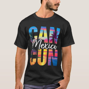 Camiseta Cancun México Palmeira Pôr do Sol Praia Verão Féri