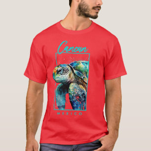 Camiseta Cancún México - Retrato de Tartaruga Marinha de Aq