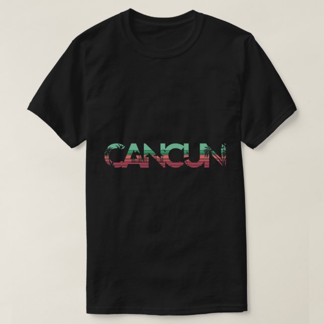 Camiseta Cancún México - Retrô Mexicano - Férias de Recurso (Frente do Design)