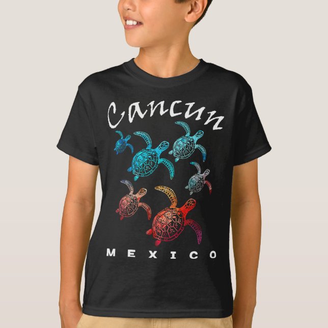 Camiseta CANCUN MEXICO Tartarugas do Mar Praia Trip Retr (Frente)