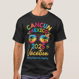 Camiseta Cancun Mexico Vacation Beach 2025 Trip Squad Famíl