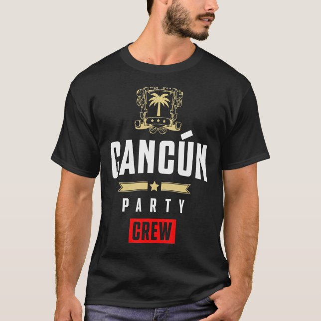Camiseta Cancun Party Crew  Cool Mexico Vacation Team (Frente)