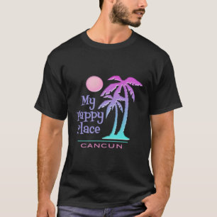 Camiseta Cancun Souvenir Hoodie Palm Tree Happy Beach