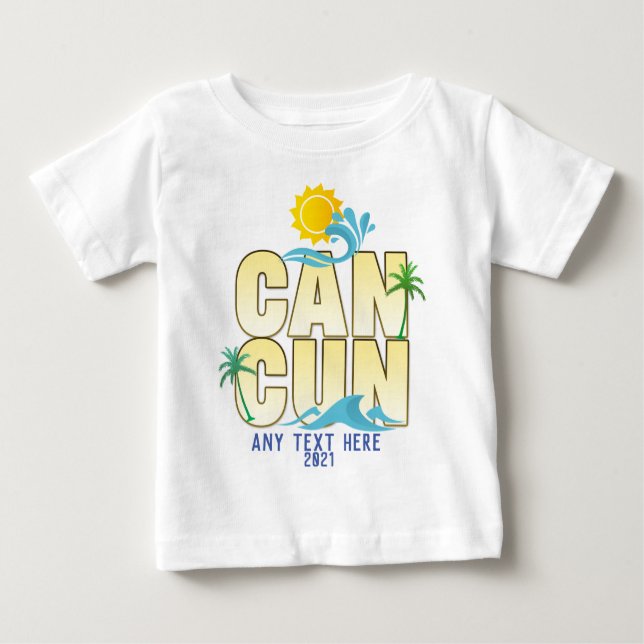 Camiseta Cancun Summer Vacing Beach Palm Trees Custom T-S (Frente)