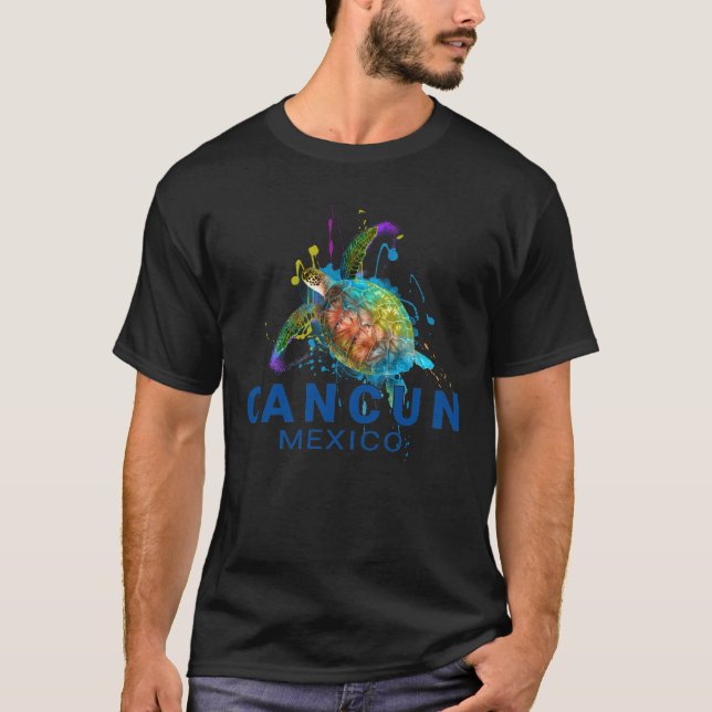 Camiseta Cancun Summer Vacune Turtle do Mar do Souvenir (Frente)