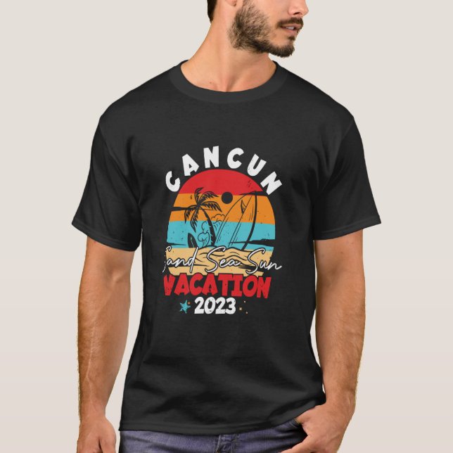 Camiseta Cancún Vacation 2023 Mexico Beach Holidays Summer (Frente)