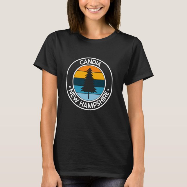 Camiseta Candia New Hampshire NH EUA City Pride Retro Sunse (Frente)