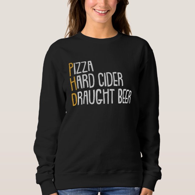 Camiseta Candidato à sidra Pizza Phd do Bebendo de cerveja (Frente)