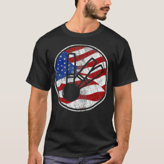 Camiseta Candlepin Boliche Americana Flag Vintage Candlepin