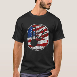Camiseta Candlepin Boliche Americana Flag Vintage Candlepin
